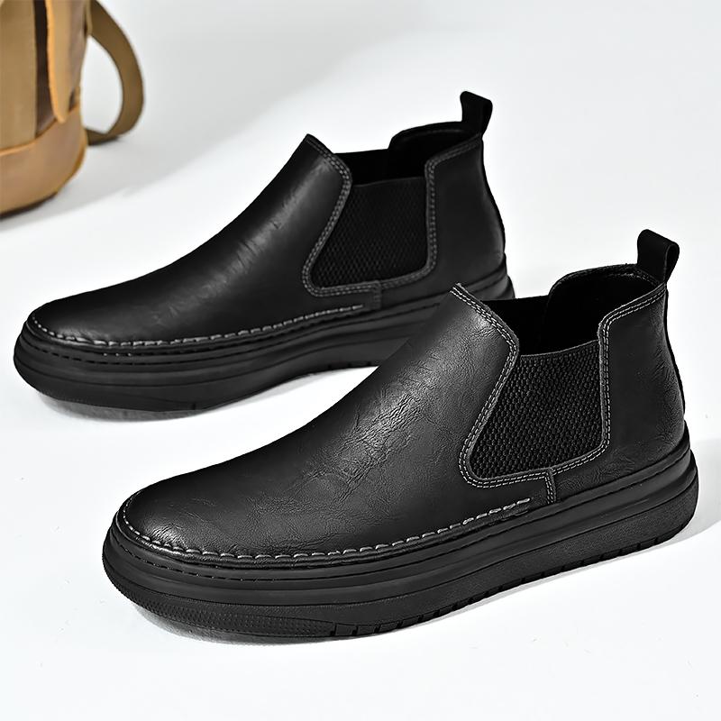 

Мужские ботильоны без шнуровки рабочие ботинки 41 чёрный