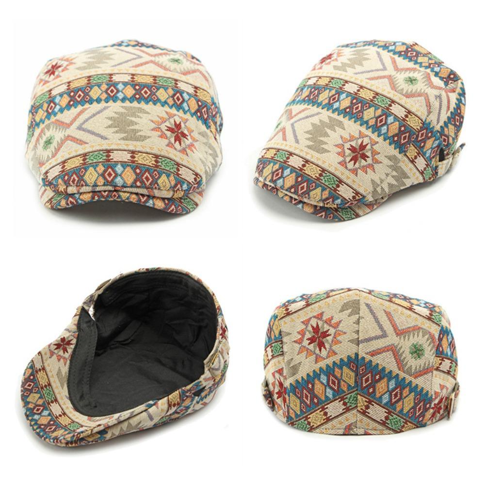 Adjustable Ethnic Style Berets Hat Painter Newsboy Flat Cap Casual Retro Newsboy Caps  Men Women