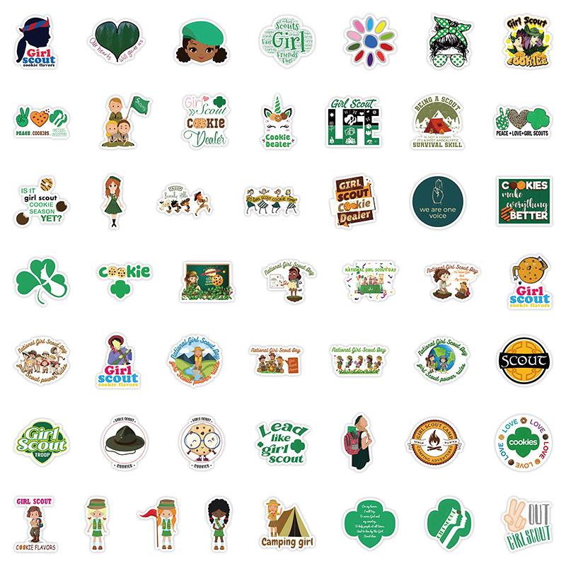 10/60 stuks   Cartoon Girl Scout stickers girl scout koekjes graffiti Stickers voor DIY Bagage Laptop Skateboard Motorfiets Fiets Sticker