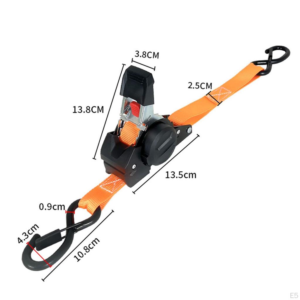 Auto Retracting Tie Down Strap Heavy Duty Polyester Multifunctional Self Tightening for Trailers,