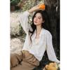 French Retro Embroidered Floral Lace Blouse