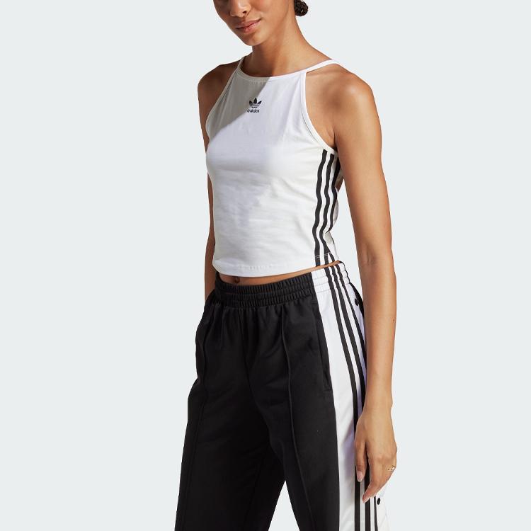 Adidas Originals Adicolor Classics Trefoil Tank Top With Letter Logo And 3-Stripes Women Tops White IB7303
