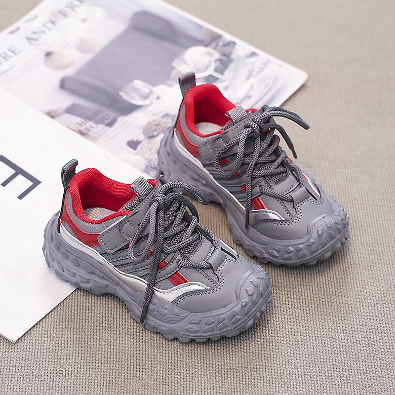 

Stylish sneakers for older children2026New Spring/Summer Single-Layer Boys Running Shoes and Girls Tire-Style Casual Shoes 28-32Code one hand5Double сірий колір