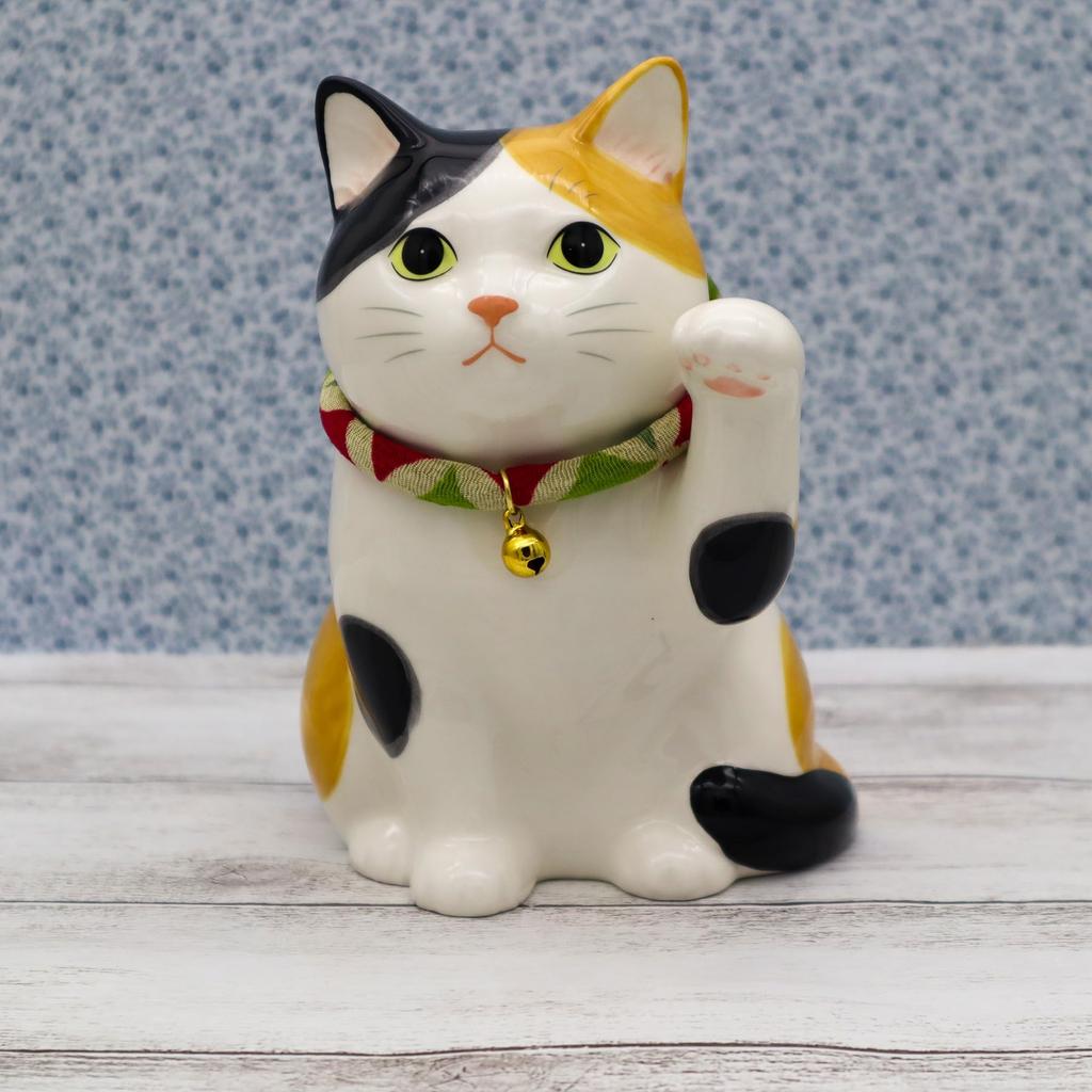 Yakushi Kiln Beckoning Cat with Good Luck (comes Sticker)