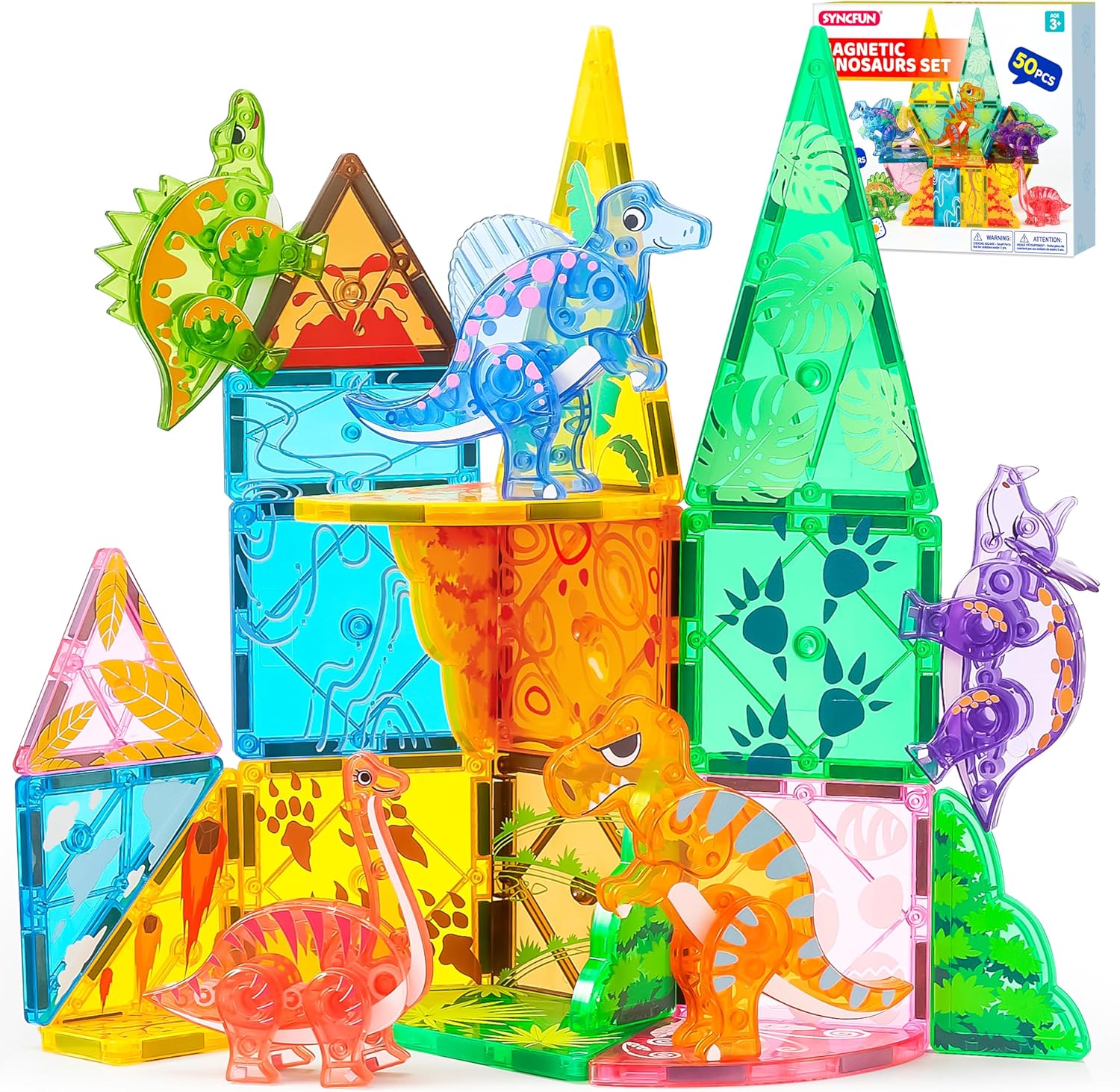 

JOYFY 110/66/50 PCS Magnetic Building Tile 3D Magnet Tiles with Vehicle Construction Blocks Set for Kids Birthday Chirstmas Gift