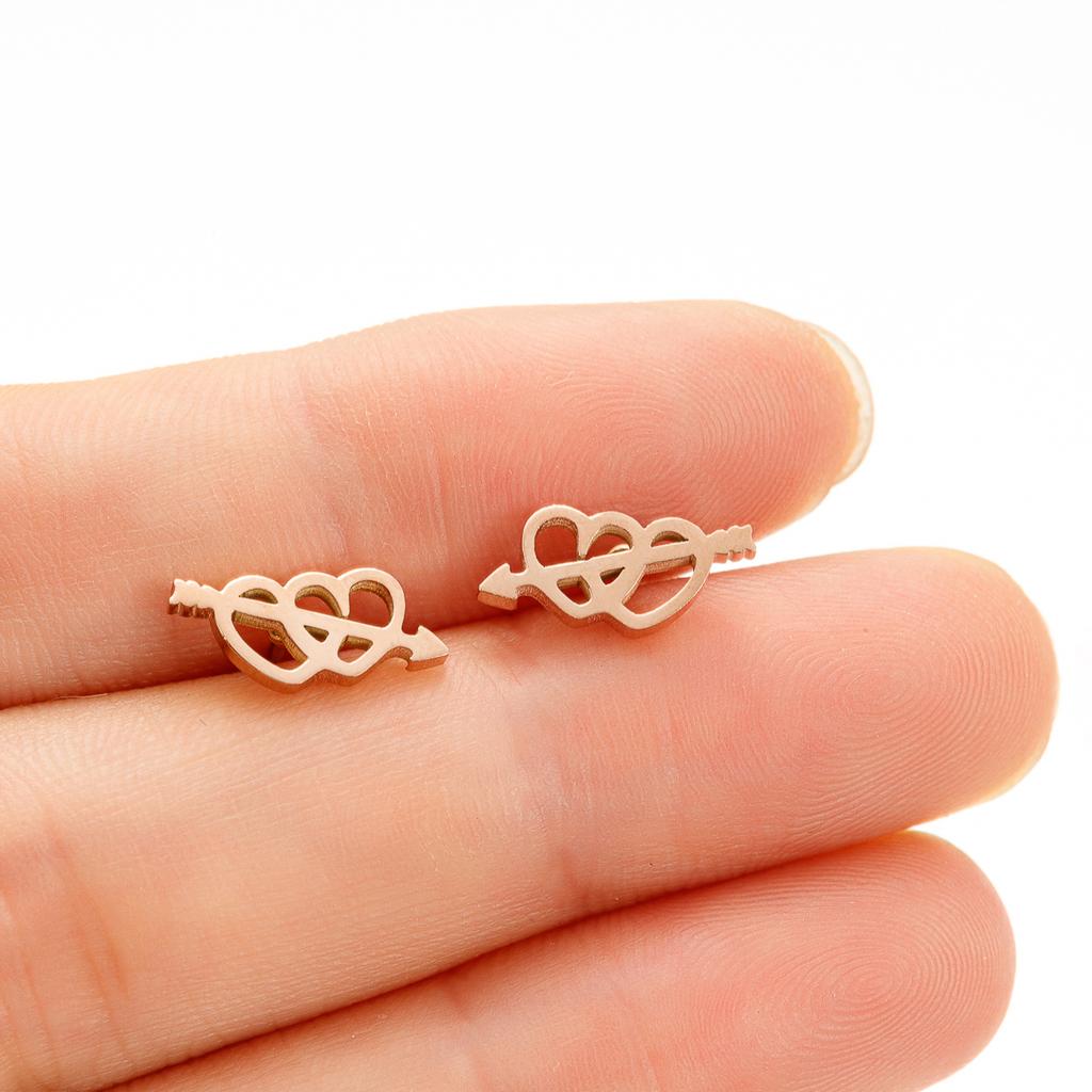 Cute Pet Dog Paw Print Stud Earrings Mini Golden Color Sweet Stainless Steel Ear Studs For Women Girls Fashion Zircon Gifts