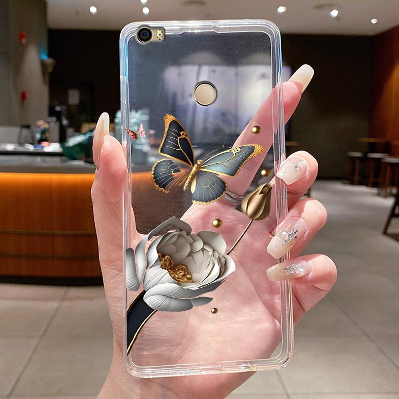 For Xiaomi Mi Max Case Luxury Fashion Butterfly Flower Clear Soft TPU Silicone Back Cover For XiaomiMax Mi Max 1 Max1 Phone Case