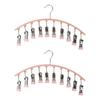 2PCS 10 Clips Curved Hanger Windproof Socks Hanger Drying Rack Clothes Drying Hanger  Clothes Shops