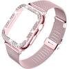 Bracelet + Case with Diamonds for Apple Watch 7/8/9 41mm, Pink