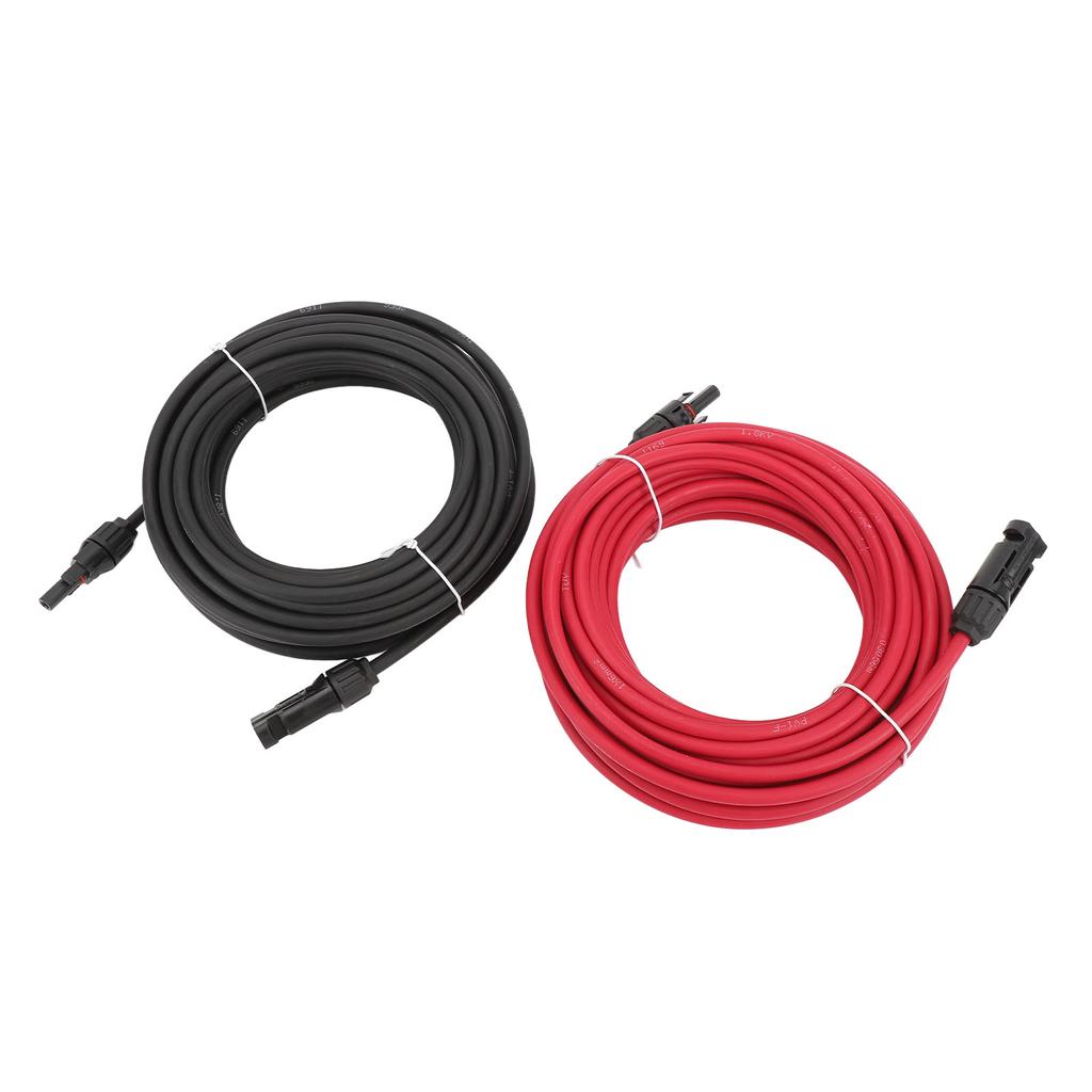2PCS 40ft 10AWG Solar Panel Extension Cable with Connectors Black Red IP67 Water Resistant for RV Tr