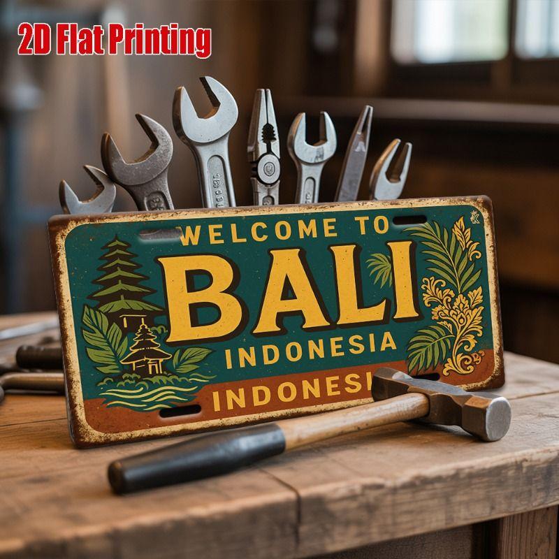 Retro Metal Wall Art Travel Cityscape Decor for Living Room Bedroom Cafe
