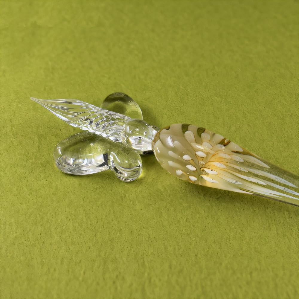 Fourcart Cute Handmade Glass Pen Flower Yellow Set 2-Color