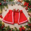 Pet Holiday Apparel Christmas Cape with Bow, Red Cloak for Small Medium Dogs & Cats, Outfit White Wavy Trim, Festive Costume Pets Cat Party Clothes