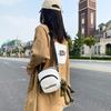 Canvas Small Circle Bag With Zipper Closure For Casual Daily Use Womens Fashion