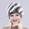 Russian Lady 100% Natural Real Rex Rabbit Fur Hats Women Kintted Outdoor Rex Rabbit Fur Hat New Warm Real Fur Caps