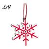 Classic Red White Decorations Christmas Tree Wooden Pendant Vintage Cartoon Ornament with Lanyards Heart Star Shaped Pendants Lightweight