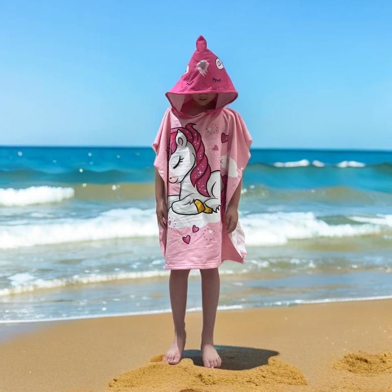 Children's Microfiber Hooded Bath Towel Cloak - Quick-Dry & Absorbent