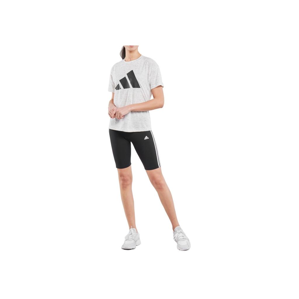 adidas Logo Print Striped Casual Shorts Women Bottoms Black GR3866