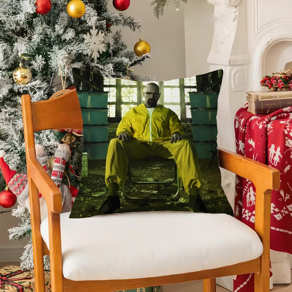 Popular TV Shows Breaking BadB Pillow Case Silky Short Plush with Invisible Zipper Dustproof Sofa Cushion Cover for Home Decor