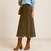 Damen Color Retro A-Linien-Rock mit Nieten und Quaste für Herbst Winter