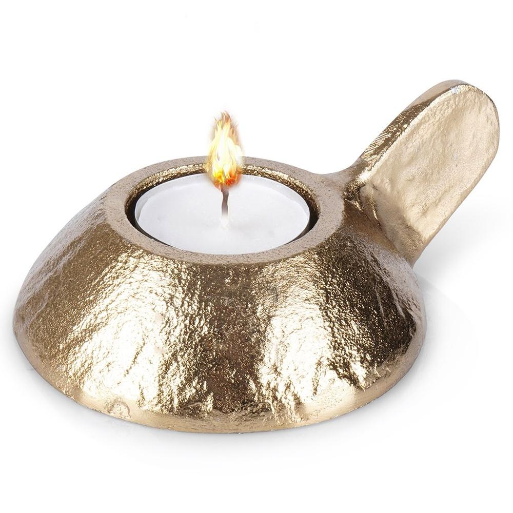 Gold aluminum candlestick 12x9x5 cm