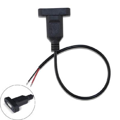 Power Supply Cable 2Pin USB Female To 2 Pin Wire Charging Cord Extension Connector with Screw Fixing Hole Housing