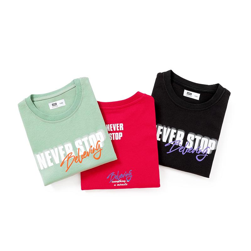 Summer Clothing Korean Version of the New Boy Sports Short Sleeve Big Child Fashion Print Top Children Short Sleeve T-shirt