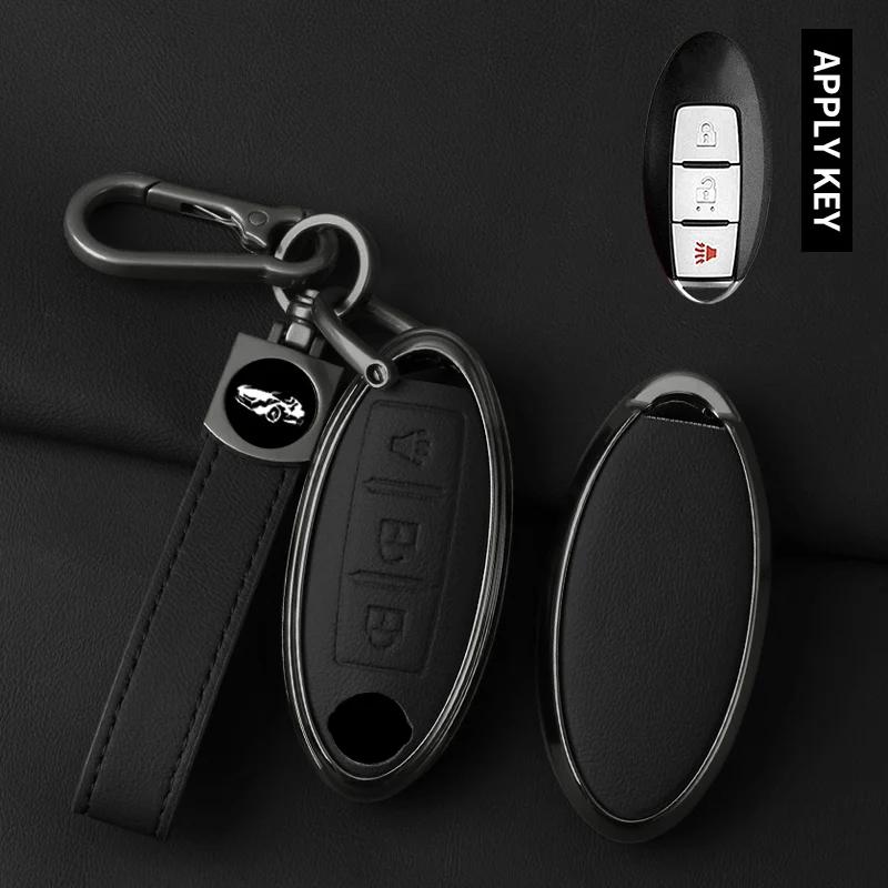 Interior Mouldings Car Metal Key Case Cover For Nissan Qashqai X-Trail T32 Juke J10 J11 Kicks Tiida Pathfinder Note For Infiniti