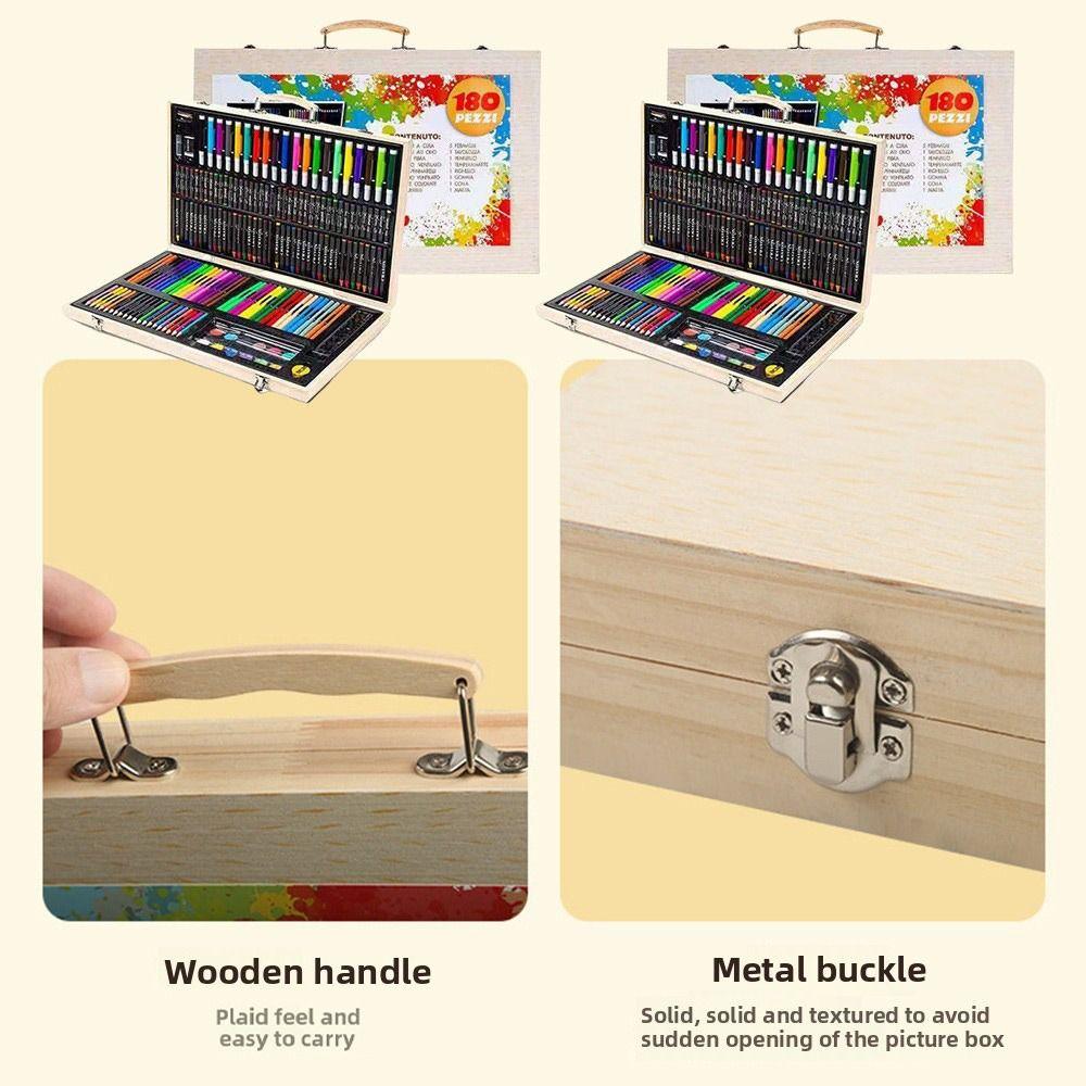 Washable Art Painting Set 180Pcs Watercolor Pen Set Cartoon Drawing Kit  Christmas Gift