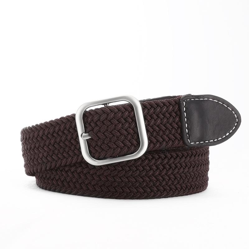Unisex Elastischer Gewebegürtel im koreanischen Stil mit Dornschließe aus Leder - Kein Stanzen, vielseitiger lässiger Hüftgurt für Herren-Canvas-Hosen