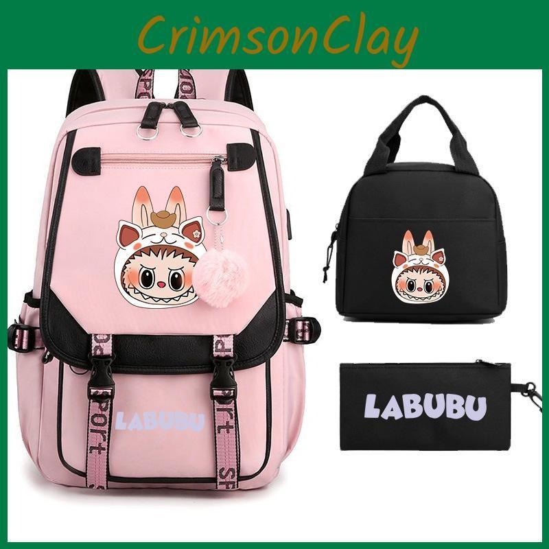 Capacity Large Childrens Backpack With Cartoon And Letter Designs Print