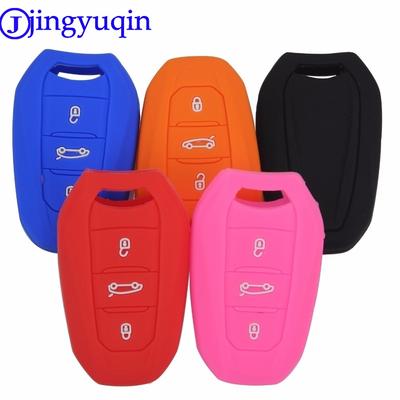 Jingyuqin 3tlačítkový silikonový obal na klíč pro Peugeot 508 301 2008 3008 4008 407 408 Citroen C5 C6 C4L CACTUS C3XR DS chytrý klíč