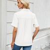 Women's Short-sleeved T-shirt Spring and Summer New Shirt Row Buckle Imitation Denim Short-sleeved Loose Shirt
