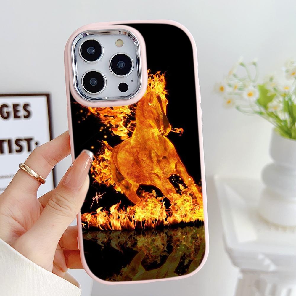 

LZ2 Bath fire rebirth тигр и лошадь мягкий чехол для телефона Samsung S24 Ultra S23 Plus A16 A54 A52 Infinix Hot 40 30i защита объектива противоударный чехол Tecno POP7/POP 7 Pro