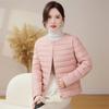 Down cotton liner women's winter short wear light and slim collarless jacket with fashionable warm small cotton-padded jacket