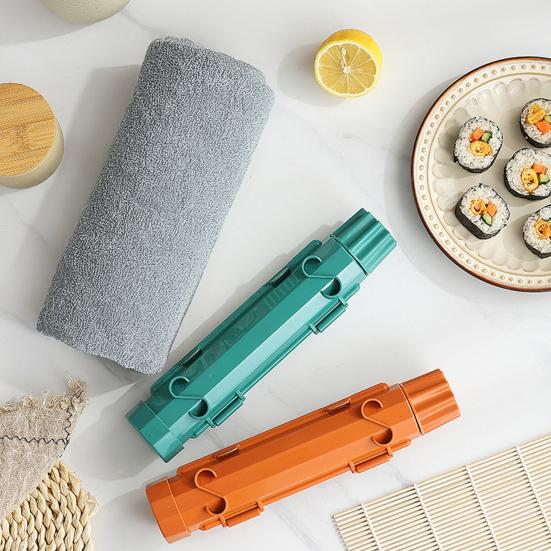 Sushi Maker Kit with Push-Button Release DIY Rice Mold Roller for Homemade Sushi Onigiri BPA-Free Plastic Fun Kitchen Tool for Sushi Lovers Kids
