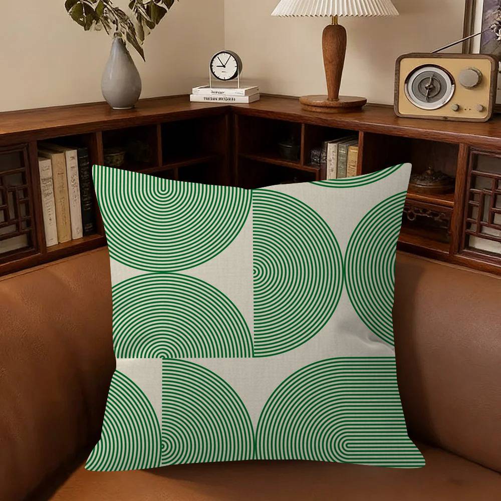 Abstract GREEN Bauhausstyle Cushion Cover Car Throw Pillow Case For Sofa Car Christmas Gift