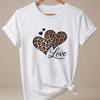 Valentines Day Leopard Heart Tshirt Unisex Casual Short Sleeve Round Neck T Shirt Fashion Printed Tshirt Unisex Clothing