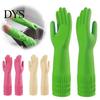 Waterproof Gloves for Bathroom Cleaning Fleece Lined Dishwashing Gloves, Natural Latex Household Anti Slip Dish Washing Non-Slip Grip Long Cuff
