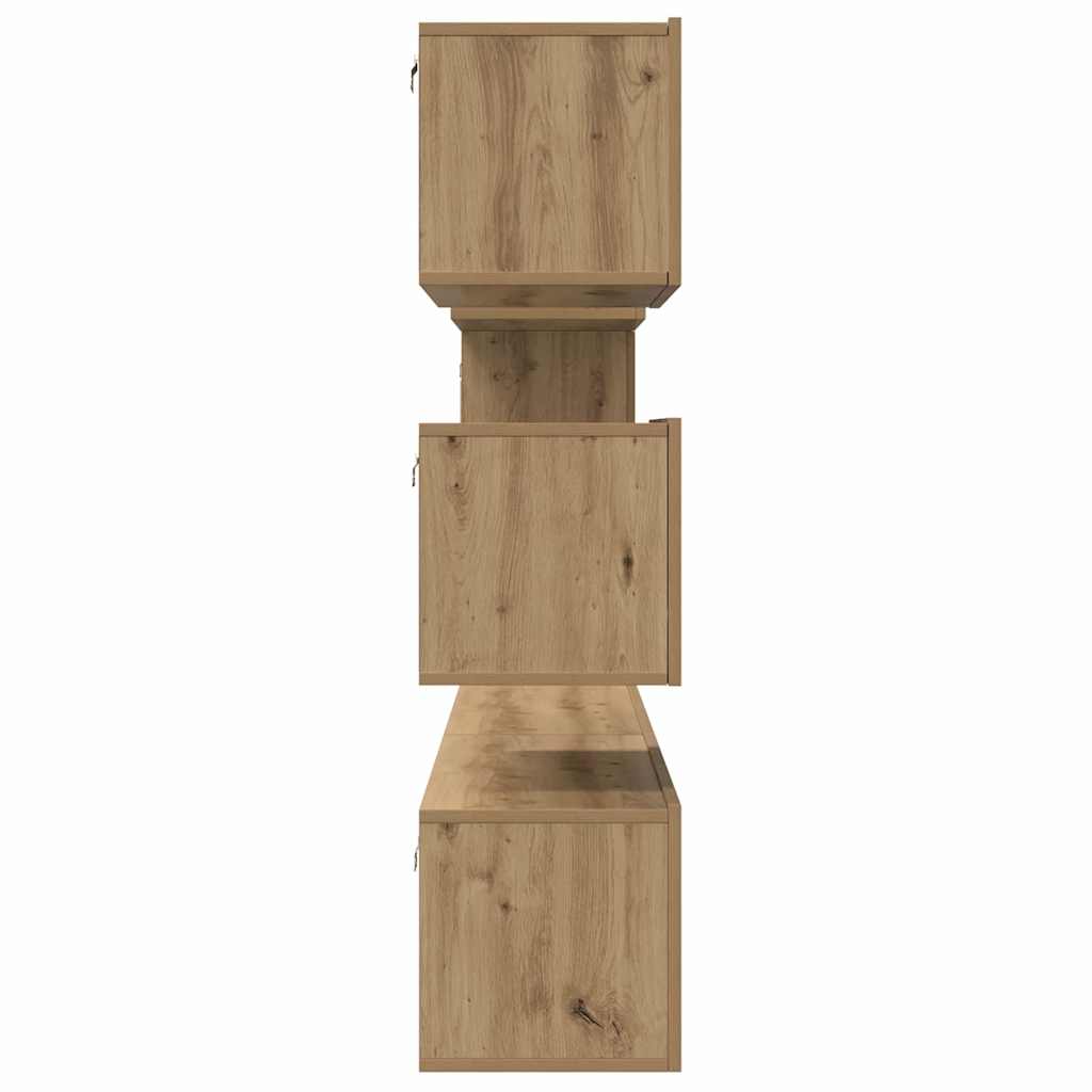 Wall Mounted TV Cabinet Set 6 pcs Artisan Oak Wood Based Material