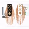 Spalline Punk Borchiate con Catena Dorata e Frange Spilla Distintivi Spalla per Blazer e Giacche