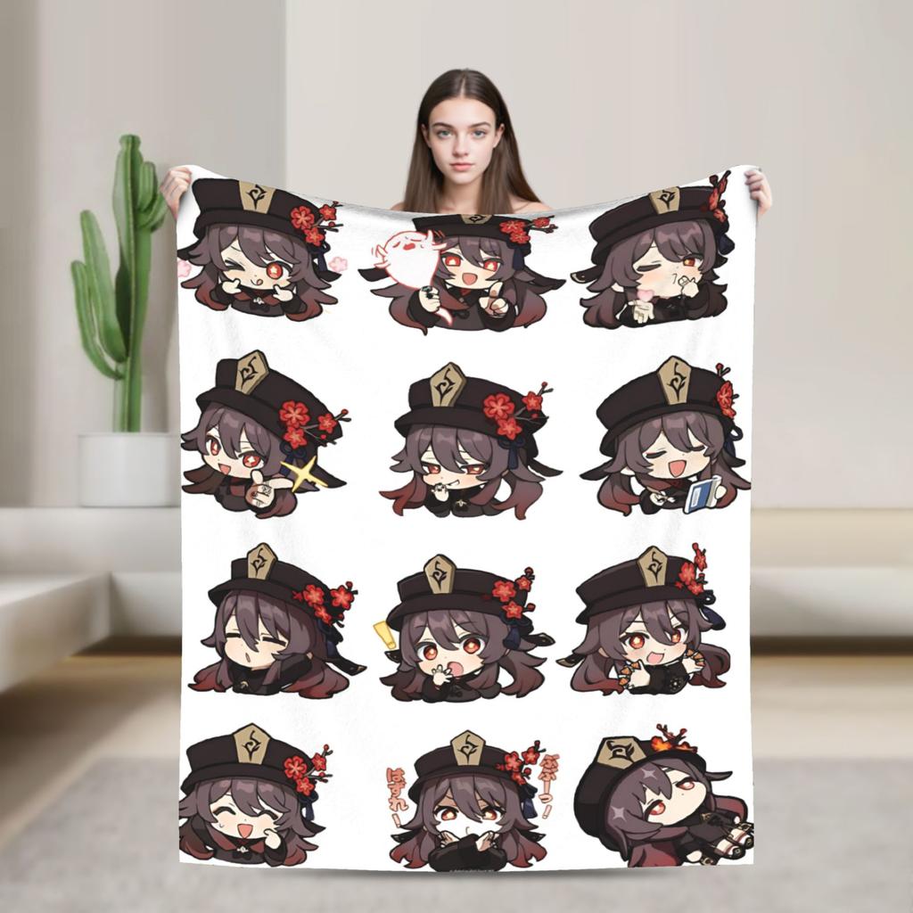 Genshin Impact Diluc Game Warm Soft Blanket Camping Plush Throw Blanket Graphic Bedroom Flannel Bedspread Sofa Bed Cover