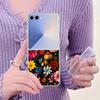 Colorful Flowers Patterned Phone Case For Samsung Galaxy Z Flip 7 FE 6 5 4 3 5G Folding Hard PC Clear Cover For Samsung Z Flip7