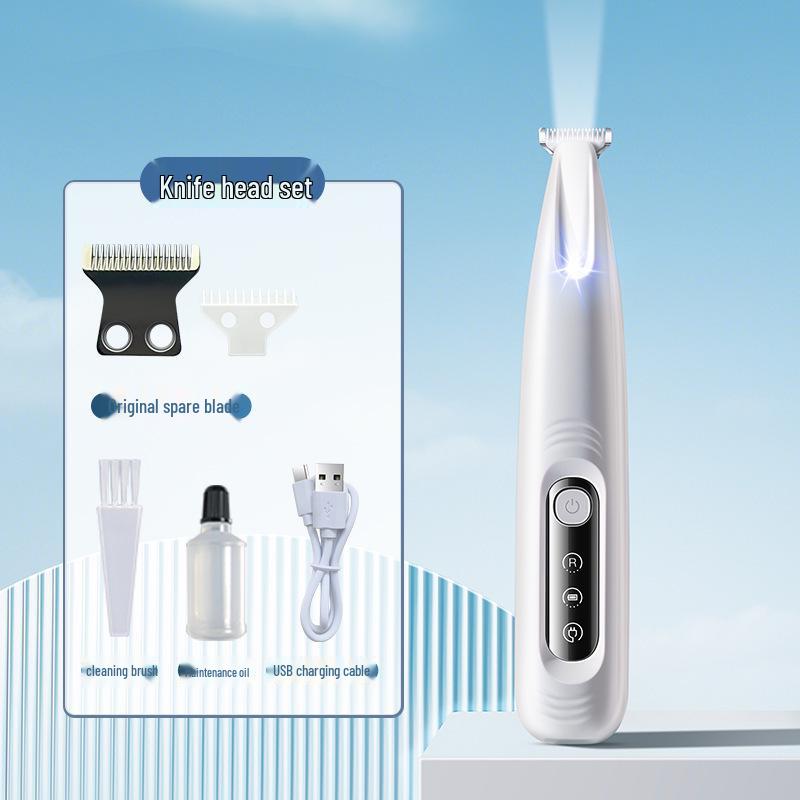 Electric Pet Paw Trimmer with Light: Cat & Dog Hair Clipper