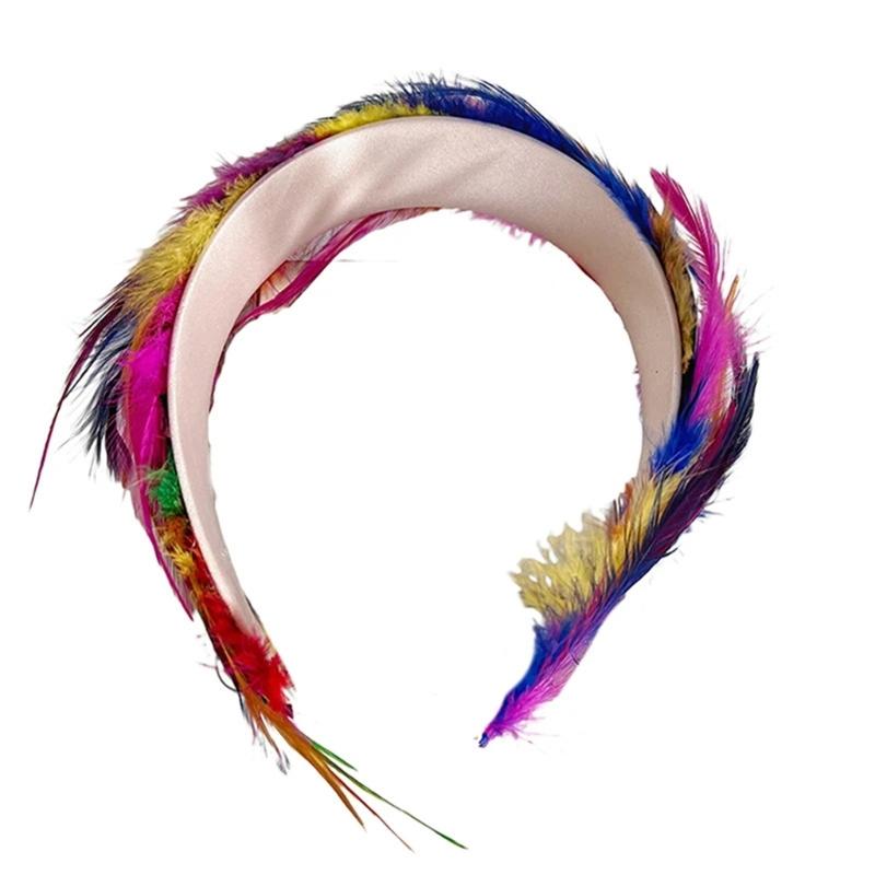 Wedding Fascinator Feather Headband for HorseRacing Lady TeaParty Derby Hairband