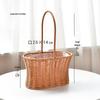 Rattan Handwoven Flower Art Arrangement Basket - Faux Rattan Florist Basket for Living Room or Fruit Display.