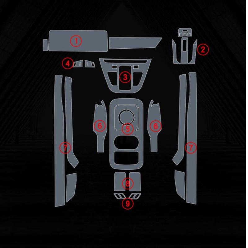 2022-2025 Hongqi HQ9 Screen & Console Gear Shift Transparent TPU Interior Sticker Film