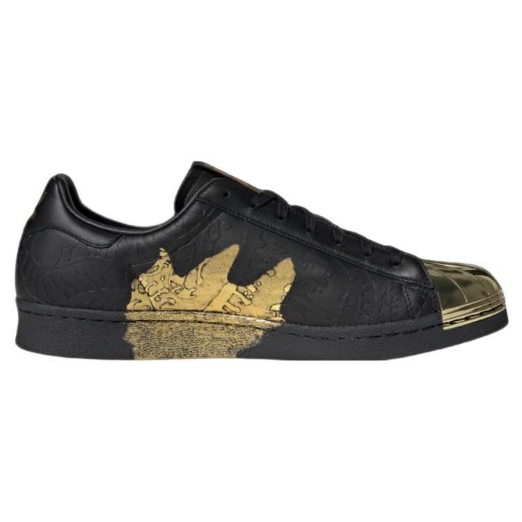 Adidas Originals Han Meilin X  Superstar 80s Yin Hu Leather Low-Top Sneakers Unisex Sneakers Black Gold ID4379