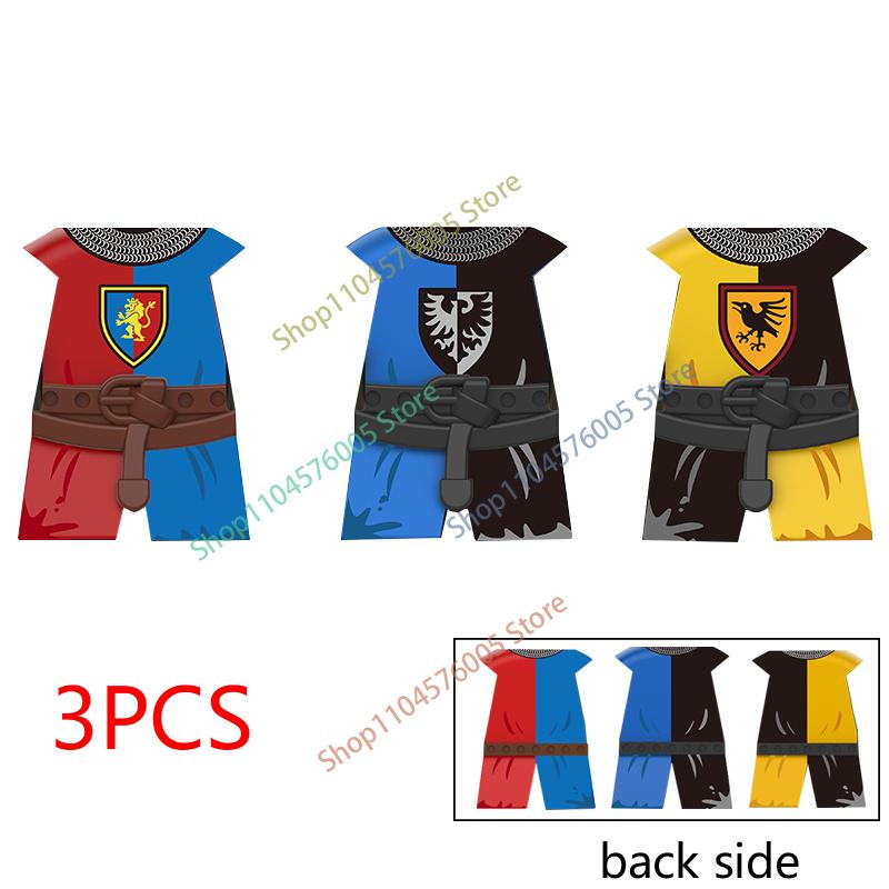 MOC Castello Medievale Cavaliere Armatura Figura Parti Blocchi da Costruzione Tempio Aquila Nera Cavaliere Guerriero Armi Accessorio Mattoncini Giocattolo T01