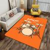 Drum Set Design Orange Carpet Suitable As a Non-slip Mat for the Living Room or Bedroom Sofa